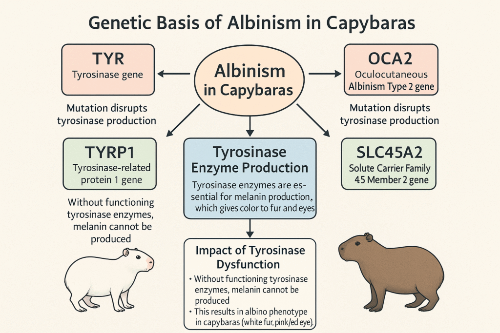 Genetic basis of albinism in capybaras diagram