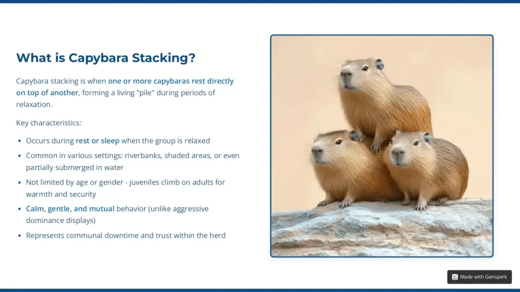 A stack of three capybaras resting together in an enclosure.